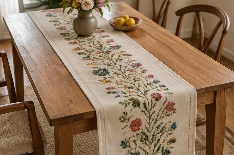 Dining Table Runners — Embroidered