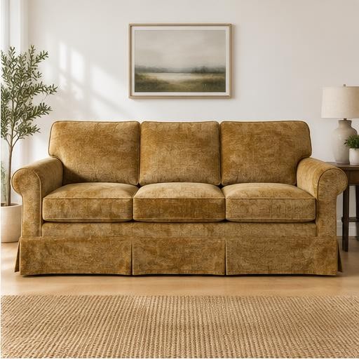 Fusion gold chenille sofa cover